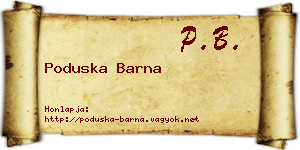 Poduska Barna névjegykártya